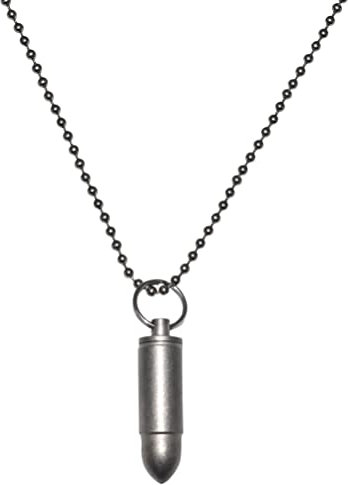 VAKON - Halskette mit Pillendose aus Titan Patronenform, Wasserdichte Tablettendose für Unterwerwegs, Pillenbox. Tablettendose mini Kapselbehälter