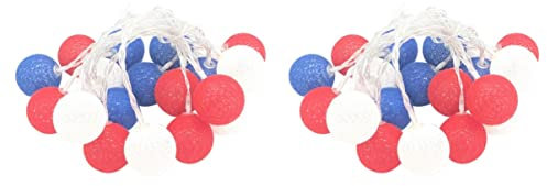 Uonlytech 2stücke Led Gartenlampe Dekorative Lichterkette Für Garten Und Party Für Unabhängigkeitstag Lichter Batteriebetrieben Ausdruck Von Patriotismus