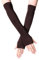 B-HOT Warmer Fingerless Gloves Stretchy Knit Thumb Hole Sun Protection Long Arm Solid Color Glove Coffee