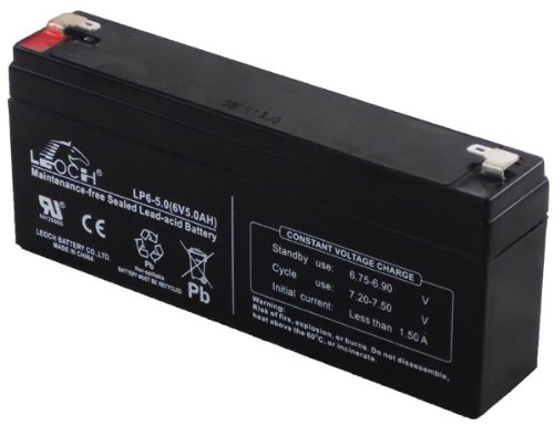 LEOCH LP6-5.0 DJW6-5.0 6V 5.0 AH LP SERIE BATTERIA AGM PIOMBO ACIDO