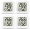 Ainiv Igrometro Termometro Digitale, 4 Pezzi Mini Igrometro Termometro con Emoji per Interni, Termometro Ambiente LCD, Monitor di Temperatura e umidità per Casa, Serra, Stanza, Ufficio, Bianca