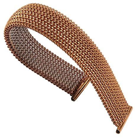 Dcasmo Group Fixoflex 20 mm Uhrenarmband für Herren Vintage New Old Stock 1970 – Original Rosévergoldetes Speidel Armis – Elastisches und Verstellbares Geflochtenes Armband