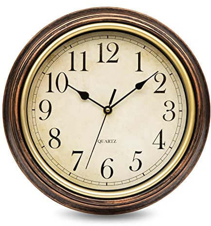 VINILITE Wanduhr Vintage Retro Wanduhren Geräuschlos Klassisch Dekor Wanduhr Ohne Tickgeräusche für Küche, Wohnzimmer, Schlafzimmer, Büro