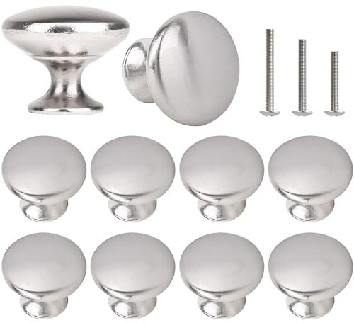 ShipeeKin 10x Satin Nickel Cabinet Knobs Door Knob for Kitchen Bathroom Modern Dresser Drawer Pull Knobs 30mm Furniture Hardware