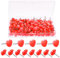 TIESOME 100 Pcs rosa Herz Push Pins, niedliche dekorative Daumennägel Kunststoff Pushpins Herzform Push Pins für Haus Schule Büro Anschlagbrett Kork Board (Rot)