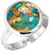 Jeweloporium Multicolor Spiny Oyster Silberring Größe 50 (15,9), 925 Sterling Silber Ring für Damen, echter klobiger runder Stein Boho Schmuck