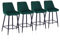 TUKAILAI Barhocker 4er Set 65cm, Barstühle Samt, Küchenhocker mit Rückenlehne Gepolstertem Sitz Metallbeinen Fußstütze, Tresenhocker Bistrohocker für Küche Bars Esszimmer Restaurants, Grün