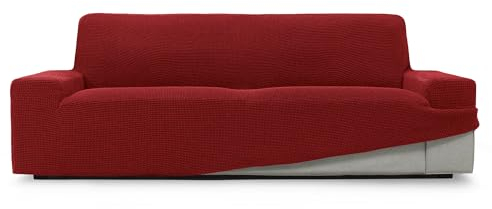 SOFASKINS® super elastischer überzug, Sofabezug 4 sitzer, atmungsaktiv, bequem und langlebig, Sofa überzug, Einfach anzubringen, Maße (230-270Cm), Farbe Rot