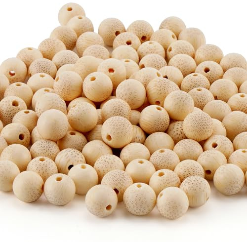 Prometis 200pcs 6mm Round Natural Sandalwood Beads Gorgeous Handmade Craft Polished Spacer Beads for Bracelets DIY Jewelry Making