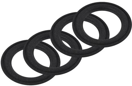 sourcing map Rubber Speaker Foam Edge Surround Rings 2.5 Inch 43mm x 69mm Perforated Subwoofer Rings Replacement Parts for Speaker Repair or DIY Black 4 Pcs