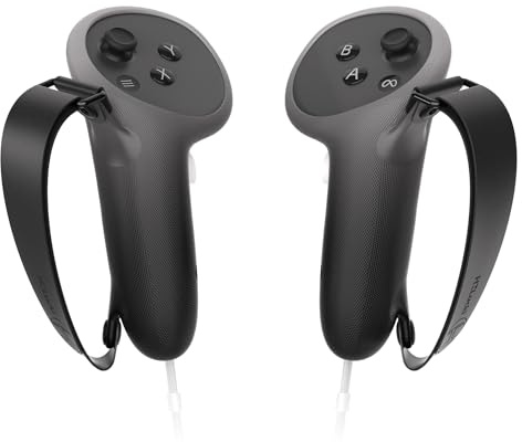 HZLucki Poignées de manette améliorées compatibles avec les accessoires Meta Quest 3S/Quest 3, sangle de contrôleur étendue en silicone dégradé, sangles de phalanges réglables élargies qui s'adaptent