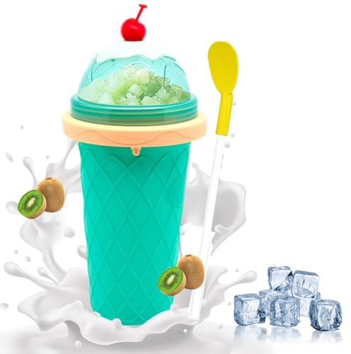 Slushie Maker Cup – DIY Magic Quick Frozen Smoothies Becher für hausgemachte Milchshake-Eismaschine, Kühlbecher, doppellagiger Squeeze Slushy Maker Cup, Geburtstag lustige Geschenke für Kinder,