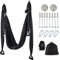 ZELUS Aerial Yoga Hängematte Set Aerial Yoga Stretching Gurt für Reha Pilates Ballett Cheerleading Spagat Gymnastik Hochelastischer Stretching Band (Schwarz)
