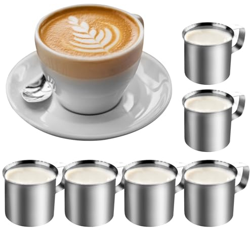 PRITOK 6 bricco per latte in acciaio inox: 30 ml, piccole brocche per latte e sushi e caffè