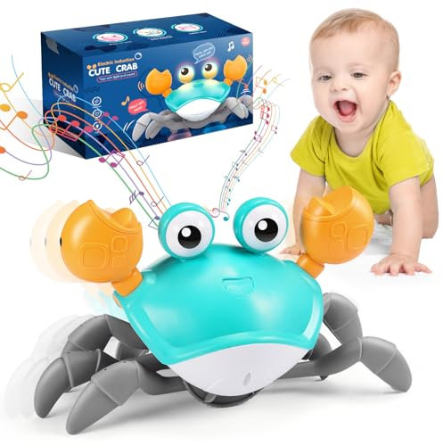 Adeokay Crabe Qui Marche Bebe, Cadeau Enfant 1 2 Ans Garcon Fille Jouet Bebe 6 7 8 9 10 Mois Jouet Enfant 1 an Crabot Le Crabe Rampant Cadeau Anniversaire Jeux Eveil Bebes 3-6-12 Mois Linkimals