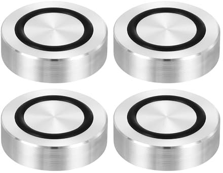QUARKZMAN Rosca M8 35mm / 1.4 Diámetro 10mm de Espesor Círculo de Aluminio Disco Adaptador de Vidrio 4 Piezas Patas Redondas de Mesa Sólida Placa de Hardware