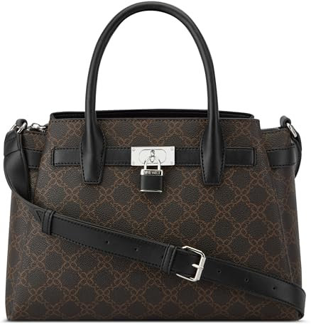 Nine West Josey Satchel, Braunes Logo/Schwarz, Medium