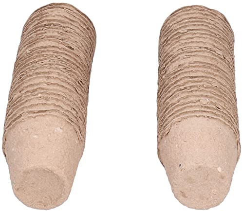 SUPYINI Pots de Tourbe Ronds de 6cm, 50 Pièces, Dégradables, pour Semis de Plantes, Tasses de Pépinière, Accessoires de Plantation