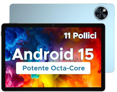 DOOGEE U11 Tablet Android 15 Ultimo, 11 Pollici IPS, 16(4+12) GB+128GB/TF 2TB Octa-Core, 8580mAh Tablet PC, 13MP+5MP, Widevine L1 Tablet in Offerta, Dual Speakers, 90HZ/OTG/WiFi/Face Unlock/BT5.0 Blu