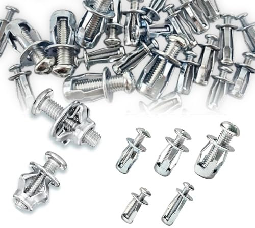 YIRGJERON 50 Set Expansion Screw Petal Nut, M4 M5 M6 M8 Jack Nuts, Carbon Steel Insert Nuts Metal Petal Nuts for Hollow Wall Iron Plastic Pressboard Hardboard Door Anchors Aluminium Cladding Steel