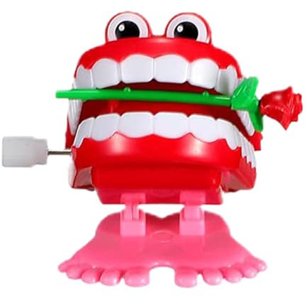 Générique Jouet À Remonter avec Dents Qui Claquent, Jouets À Dents de Marche avec Yeux, Jouet Drôle de Dents de Pie, Jouets À Remonter Les Dents, Pieds de Jouets Claquants, Fioritures, Dents