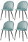 GrandCA HOME Lot de 4 Chaises de Salle à Manger en Velours, Chaises de Cuisine avec Pieds en Métal Noir, Chaises de Salle à Manger Rembourrées pour Salon, Vert-BK
