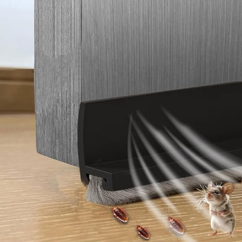 ZZJTPA Paraspifferi per porte, striscia di tenuta per porta di casa auto - adesivo anti - insetti anti - polvere insonorizzata porta della camera da letto in silicone (nero)