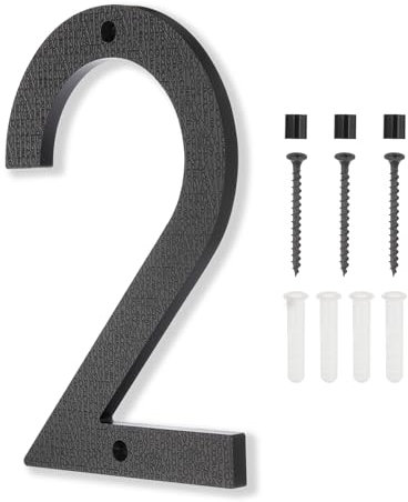 PATIKIL 8 Inch House Numbers, House Address Numbers Sign Large Floating Modern Home Number with Screws for Outside Door Wall Street, Black, 2
