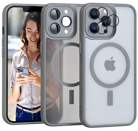 Nupcknn für iPhone 13 Pro Hülle Magnetisch mit Magsafe (TOP Militärschutz & Magnetkraft) Handyhülle für iPhone 13 Pro Case Durchscheinende Matt Rückseite Dünn Stoßfest Schutzhülle