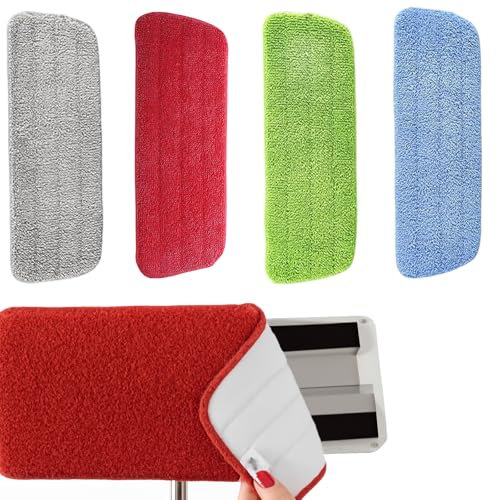 4 Pcs Spray Mop Heads Replacement Pads Washable, Reveal Mop Cleaning Pad, Replacement Cleaning, High Water Absorption, Suitable for All Spray Mops40*14cm