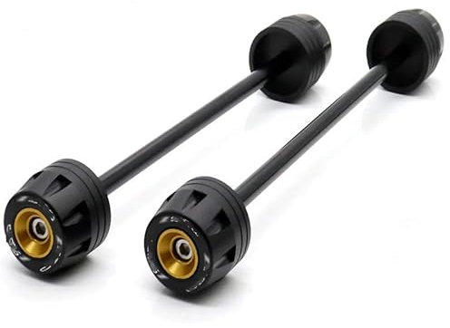 XYUOIS Kompatibel Mit Für Z900 Für Z900 Rs 2017-2021 2022 2023 Motorrad Vorderrad Hinterrad Schutzschieber Anti-Fall Achsenschutz Zubehör Motorrad Frame Sliders Gabel(Yellow)