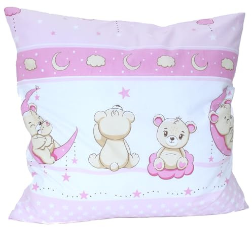 Baby Kinder Kissenbezug 80 x80 cm Kissenhülle Bezug für Kissen (Rosa)