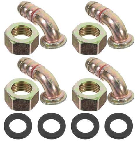 Angoily 4 Sets Gas Stove Pipe Adapter with Zinc Alloy Connector, Quarter Inch Internal Thread Inlet Elbow, Versatile Compatibility and Leak Reducing Design for Safe Kitchen Gas Connection Random Color