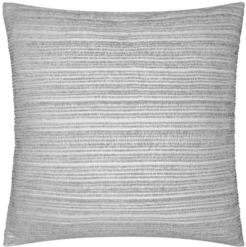 Paoletti Jupiter Polyester Filled Cushion – Pearlescent Jacquard Chenille Linear Textured Decorative Pillow (Silver - 50x50cm)