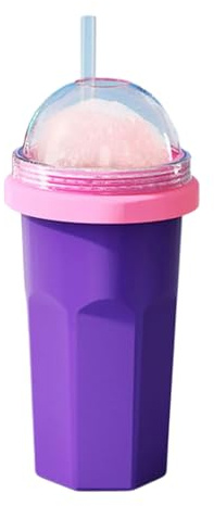 Rxgiasup Gobelet compact pour bouillie de glace avec couvercle en silicone anti-fuite - Pour les fêtes, les boissons, les pique-niques, la congélation rapide - Gobelet à granité pour enfants