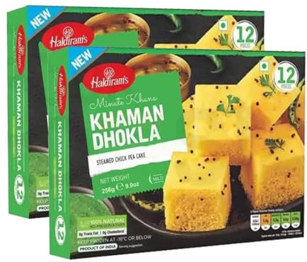 Haldiram-'S Khaman Dhokla 256g Soft Spongy Traditional Indian Snack Ready To Eat Authentic Gujarati Taste Delicious Savory Cake Easy To Serve Pack of 2