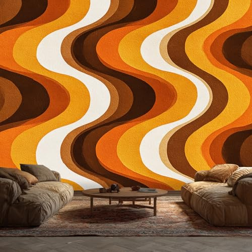 Generisch Tapete Bunte Abstrakt Gestreift - Fototapete 70er 80er Retro Kunst Style Muster - Wohnzimmer Schlafzimmer Deko - Wandtapete - Wanddeko - Motivtapeten - 100x70 A-426