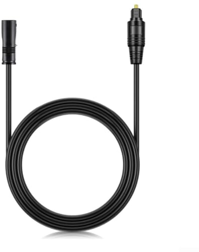 Male to Female Fiber Optic Audio Extension Cable, SPDIF Digital Extension for Soundbars/TVs/For PS4/XBOX, PVC Shell, Removable Sleeve Protector, flexible routing (2Meter)
