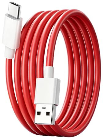 poluu 100W USB C Charging Cable for OnePlus,2M Warp Fast Charge Cable | Super Fast Charger Cord Compatible with OnePlus 11/10 Pro/Nord 2T/8/7 Pro/7T/6T/6/5T/5/3T Type-C Red Lead for Nord Series