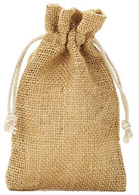 | 3 Jutesäckchen - 40x30 cm - 100% Jute, zertifiziert, Geschenkbeutel, Dekoration, Aufbewahrung, Winter-Topfschutz (natur)