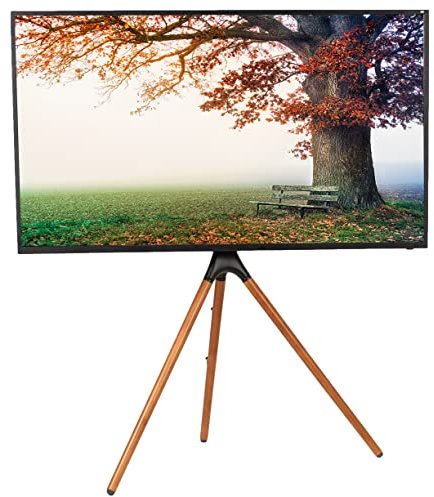 VIVO Artistic Chevalet pour écran LCD LED de 45 à 65 Pouces, Support pour TV de Studio, Support TV réglable avec Base pivotante et trépied STAND-TV65A