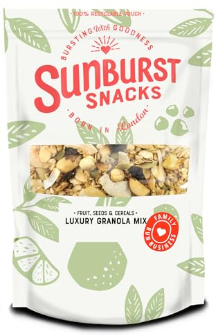 Sunburst Snacks Luxury Granola Mix With Nuts, Coconut and Sultanas, Crunchy and Flavourful Breakfast, Resealable and Recyclable Pouch, 1Kg