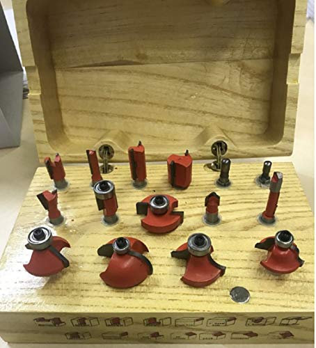 DY0715005 15-teiliger Fräser Satz Schaft 8 mm Nutfräser Bündigfräser Abrundfräser Schriftenfräse