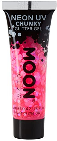 Moon Glow Gel de brillo grueso para rostro y cuerpo UV neón 12ml Rosa intenso