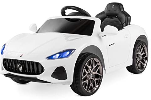 Playkin Maserati White – Coche Éléctrico Infantil 12V para Niños de 3 a 8 Años, Oficial, con Mando a Distancia, Coche de Batería para Niños, Juguetes Eléctricos
