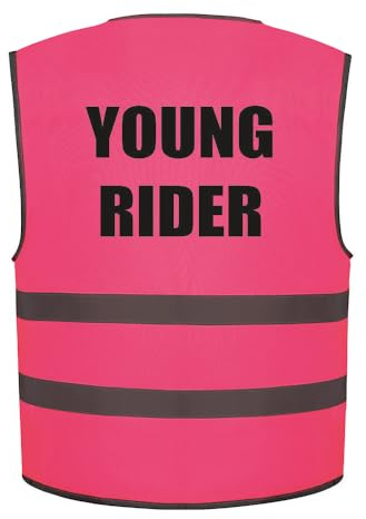 Young Rider Childs Hi Vis Vest Children's High Viz Reflective Safety Kids Waistcoat Fancy Dress Road Safe Horse Riding Rider