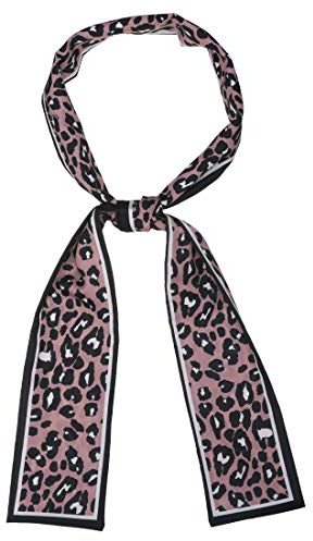 sourcing map Ruban Léopard Longue Écharpe Maigre Étroite pour Femmes Bandeau Ceinture Ceinture Sac Poignée Accessoire Rose 116x7cm/45.6x2.7 pouces(LxW)
