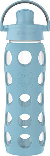 Lifefactory Bouteille d'eau en verre avec bouchon à rabat - Denim - 650 ml