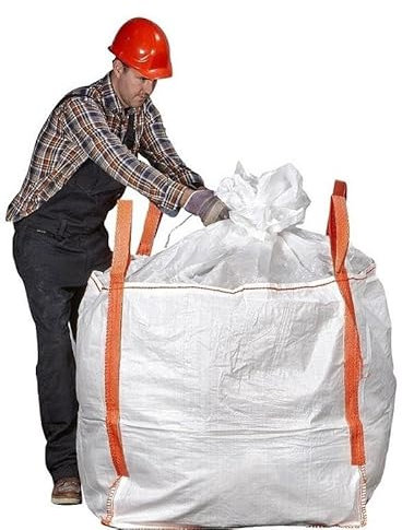 Big Bag 1000kg Refermable | Sac Big Bag 90x90x90cm avec Jupe de Fermeture | GRVS Résistant | Lot de 10 sacs
