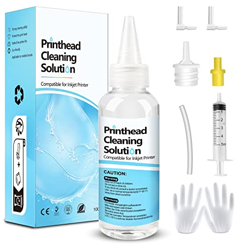 Printhead Cleaning Kits Inkjet Printers, Printer Cleaning Kit for Epson Ecotank Printers, Printer Cleaner Kit for HP, Inkjet Printers Head Cleaning Solution for Canon Pixma Print Head Liquid Nozzles